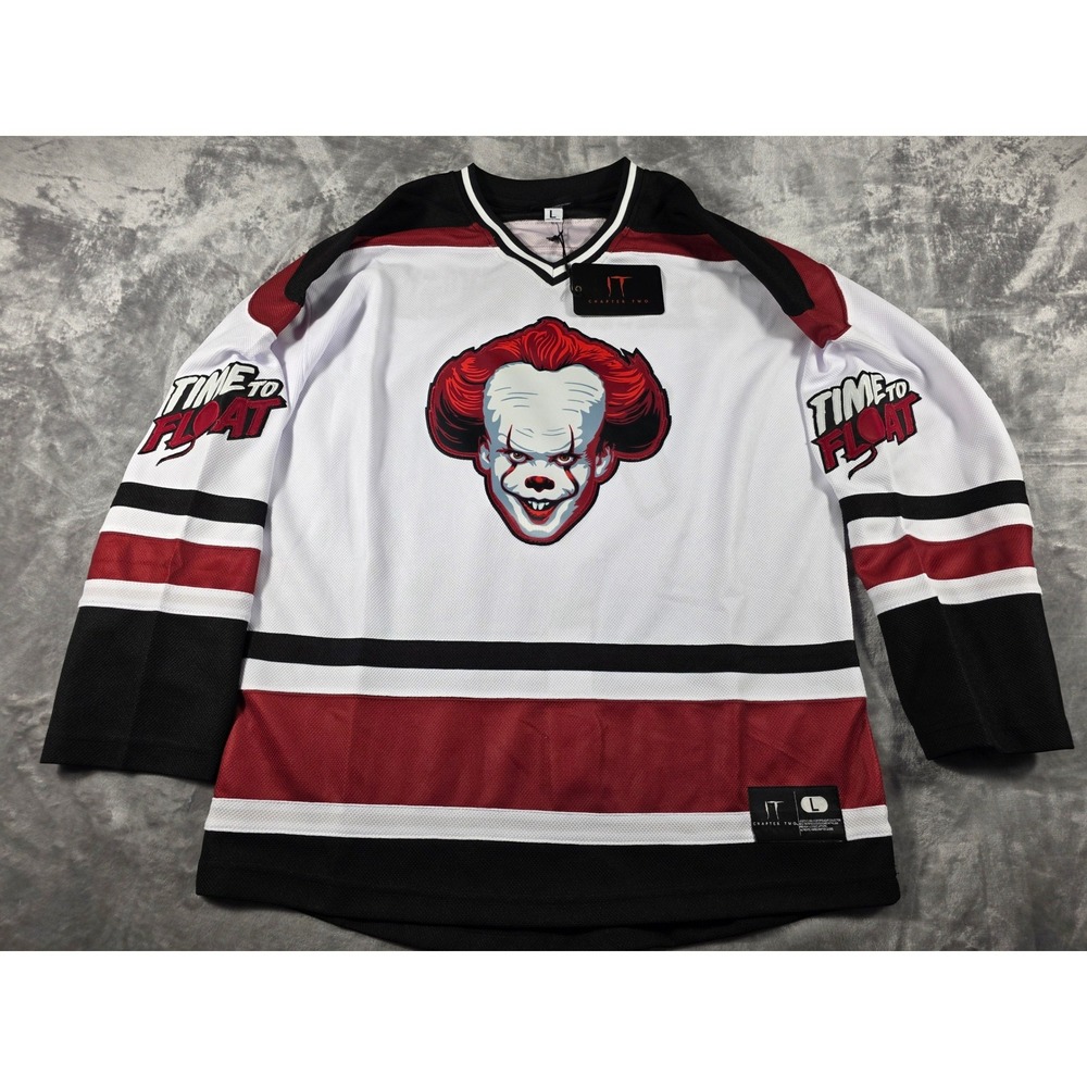 IT Chapter Two Pennywise Stitched Hockey Jersey Mens Large NWT